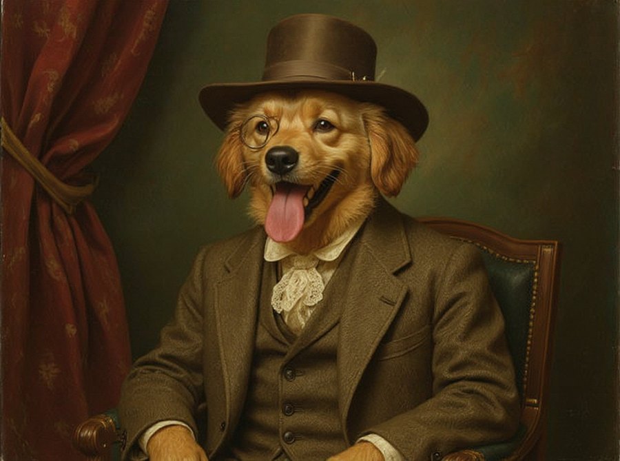 Victorian gentleman pet portrait
